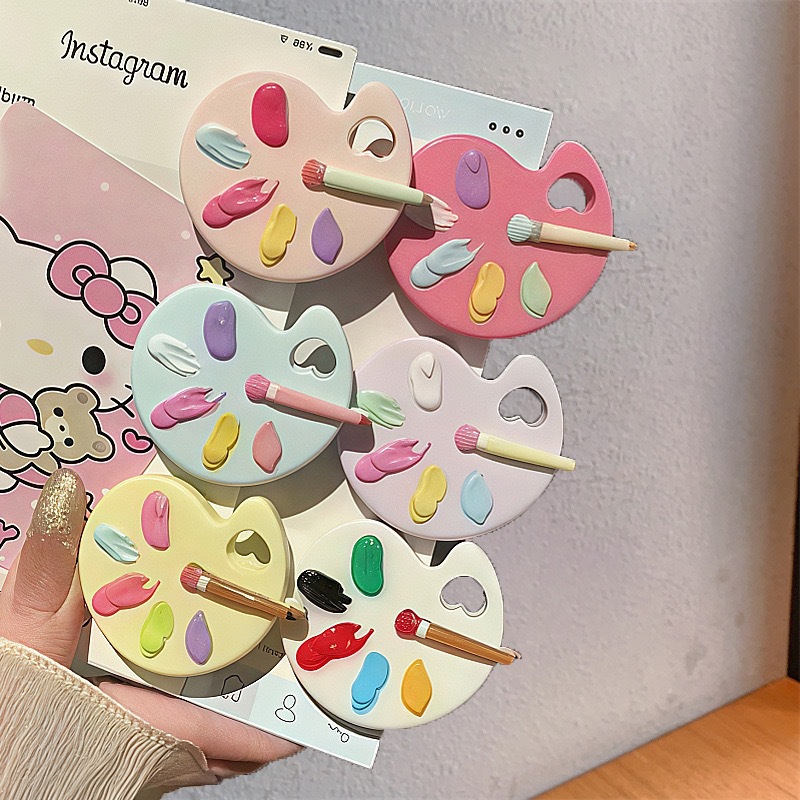 Women Accessories Drawing - Palette Haarspange Niedliche Simulierte Zeichenbrett-Entenschnabelklammer Süßes
