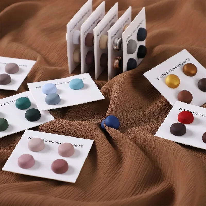 Women Accessories In Wholesale - 4 Teile/karte Matte Magnet Hijab Pins