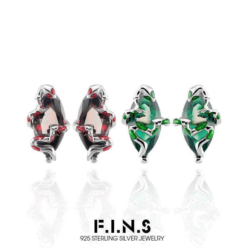 Statement Earrings Oversized - F.I.N.S Punk S925 Sterling Silber Schlange