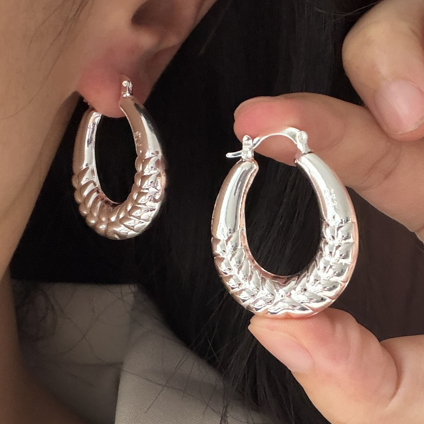 Statement Earrings Oversized - Vintage-Ohrringe aus 925er-Sterlingsilber für Damen, trendiger,