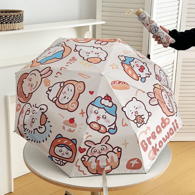 Women'S Accessories Flannels - Chiikawa Hachiware Usagi Regenschirm mit Schwarzer