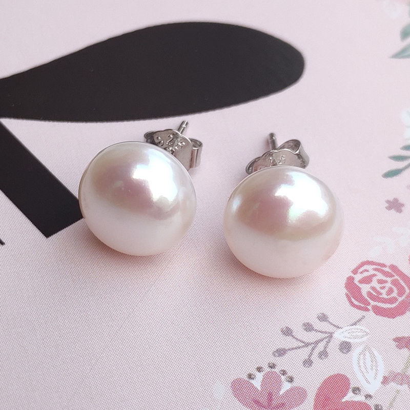 Statement Earrings Oversized - 10-13mm Große Perle Ohrringe Echt S925