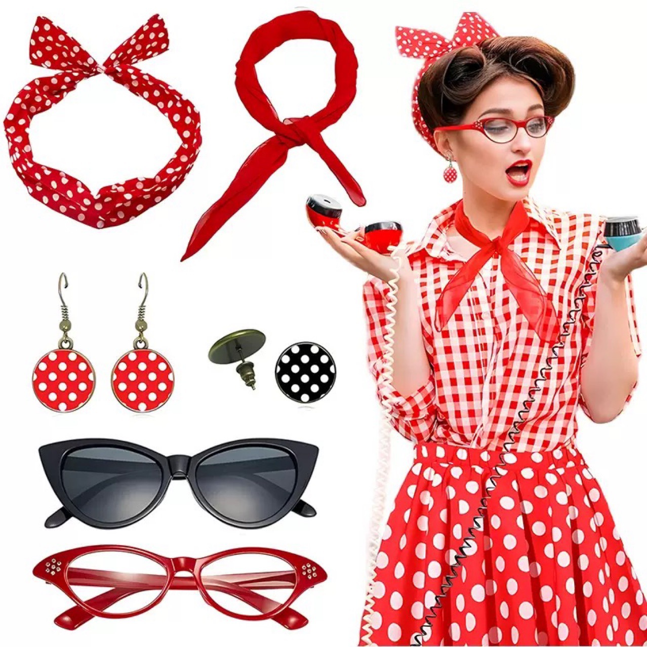1950er Retro Hippie Party Dame – Women'S Accessories In The 1950S Bewertung und Preis